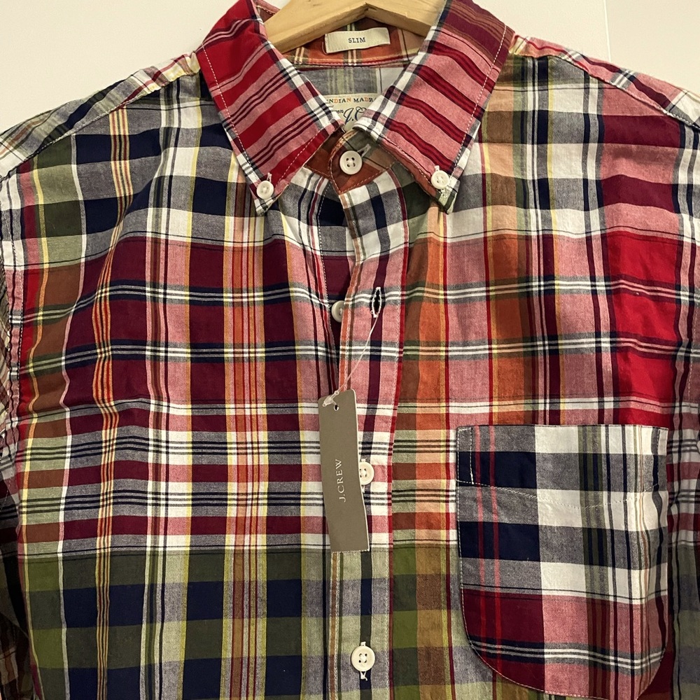 J. Crew Indian madras long sleeve shirt small